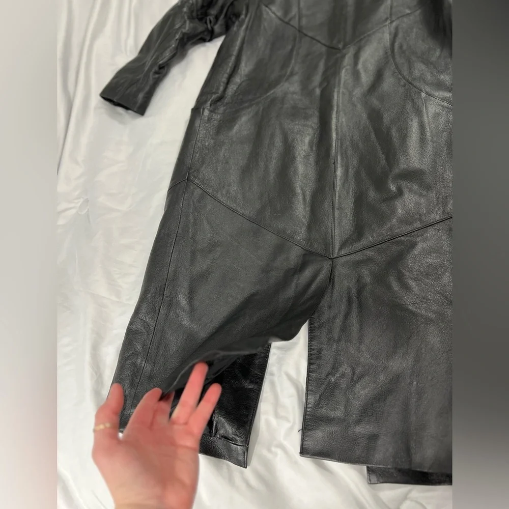 Vintage Leather Trench Coat - Picture 10 of 13